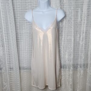 Victoria’s Secret Champagne Shimmer Pink Slip Dress Lingerie SzXS